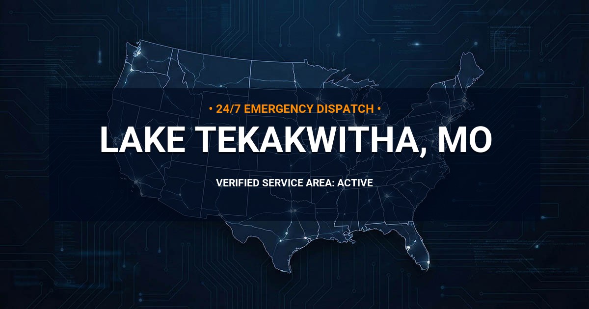 Emergency Plumbing Dispatch Map for Plumbing Services: Lake Tekakwitha, MO