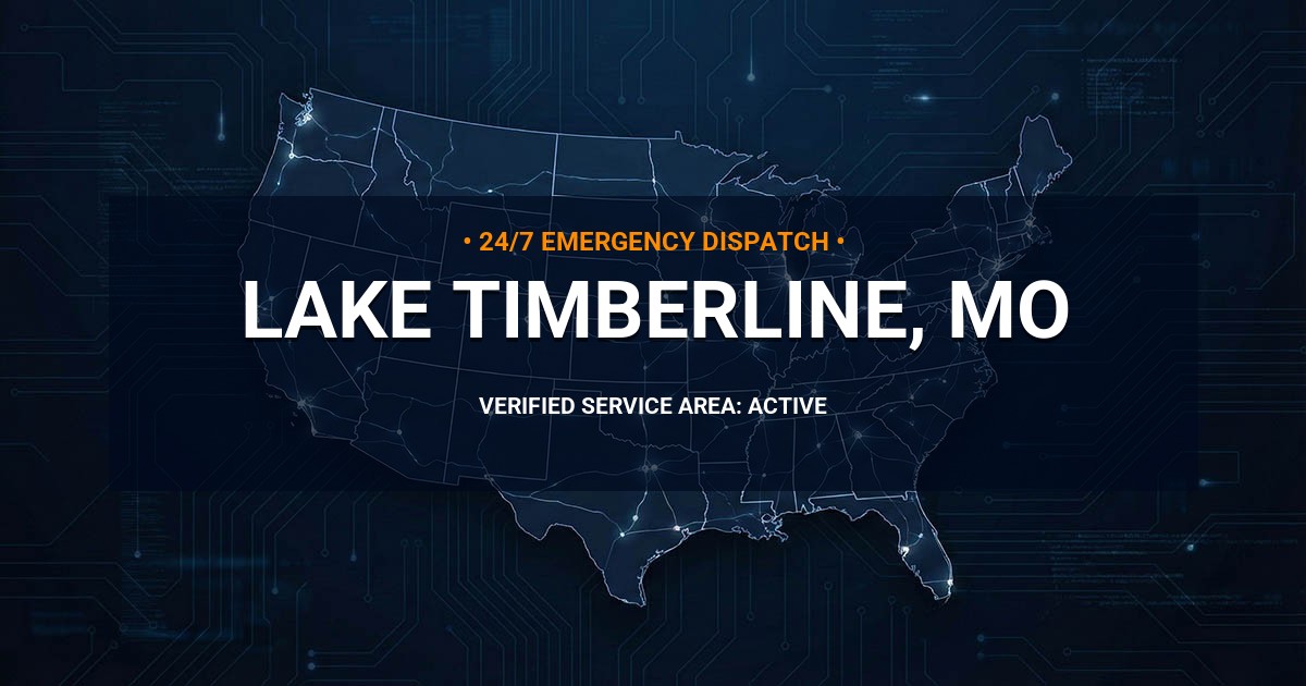 Emergency Plumbing Dispatch Map for Plumbing Services: Lake Timberline, MO