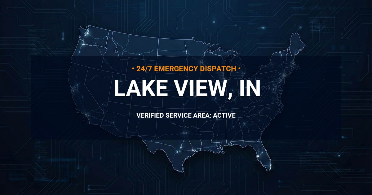 Emergency Plumbing Dispatch Map for Plumbing Services: Lake View, IN