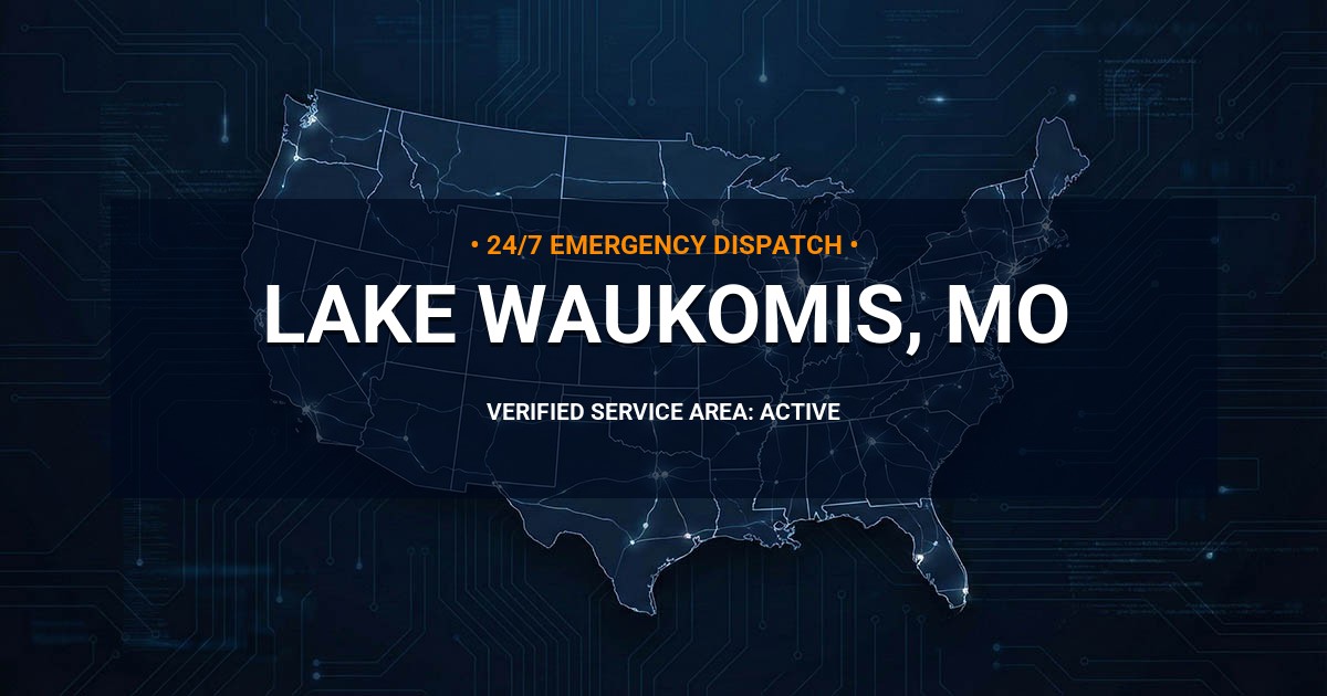 Emergency Plumbing Dispatch Map for Plumbing Services: Lake Waukomis, MO