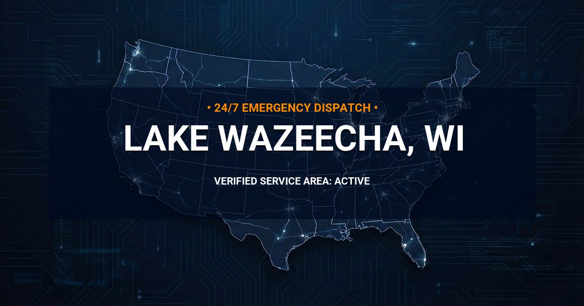 Emergency Plumbing Dispatch Map for Plumbing Services: Lake Wazeecha, WI