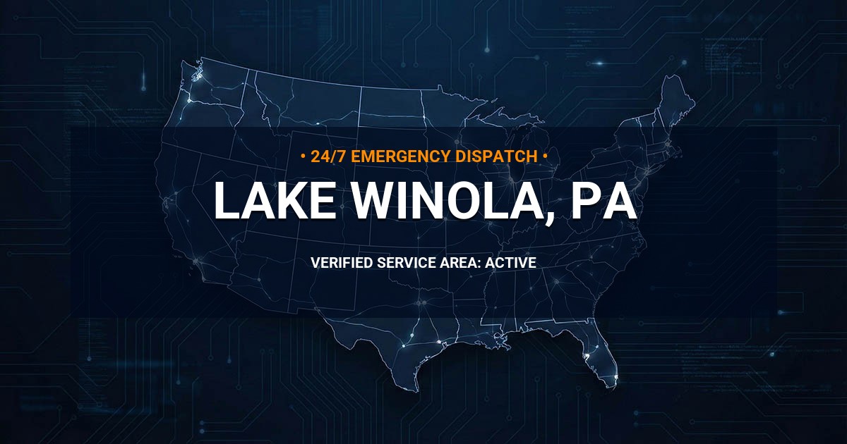 Emergency Plumbing Dispatch Map for Plumbing Services: Lake Winola, PA