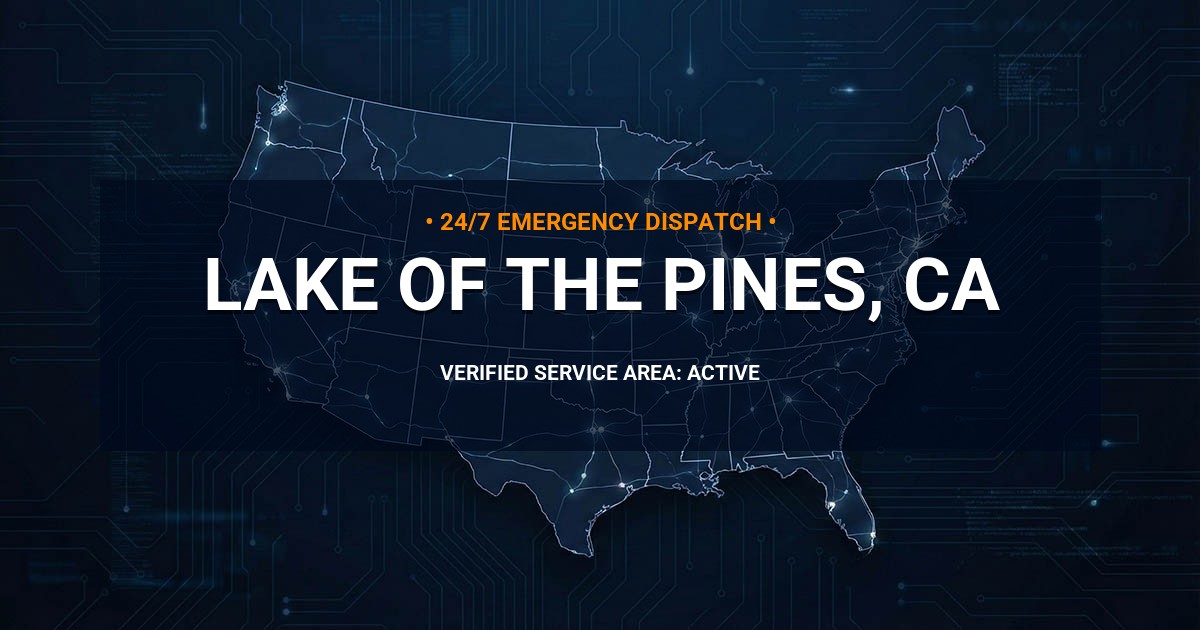 Emergency Plumbing Dispatch Map for Plumbing Services: Lake of the Pines, CA