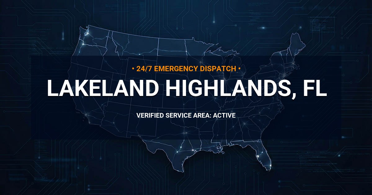 Emergency Plumbing Dispatch Map for Plumbing Services: Lakeland Highlands, FL