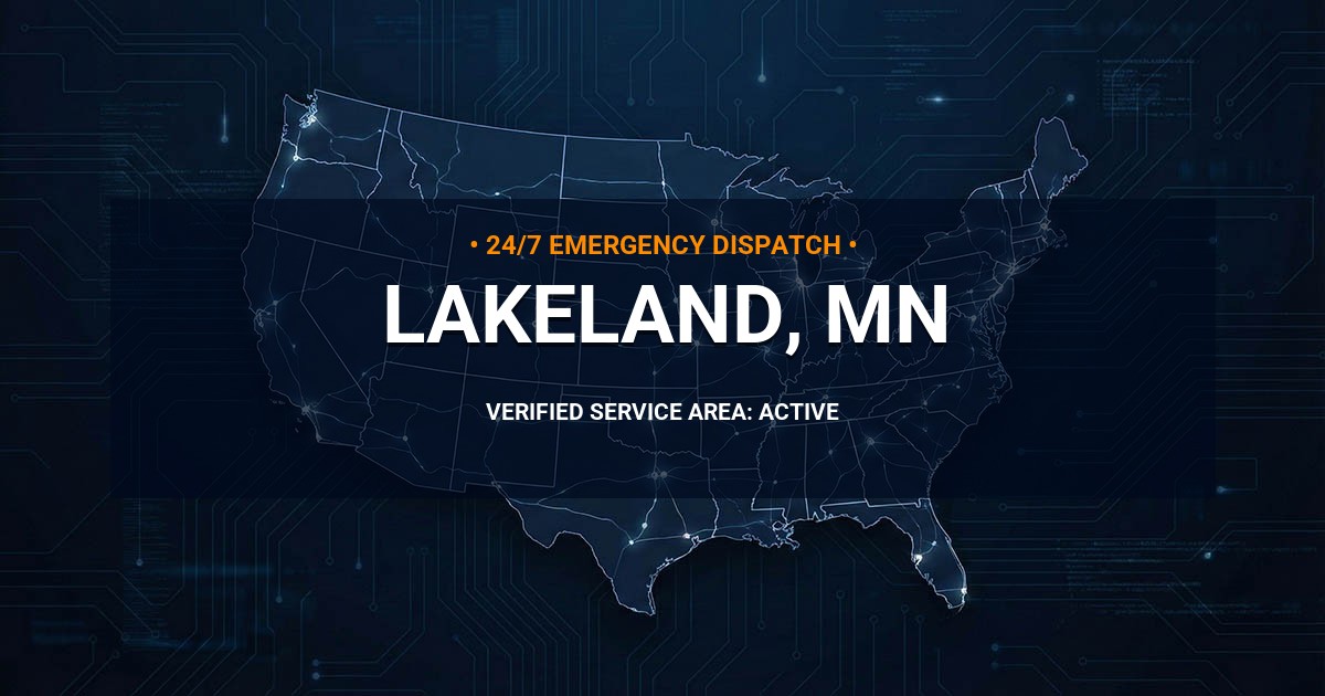 Emergency Plumbing Dispatch Map for Plumbing Services: Lakeland, MN