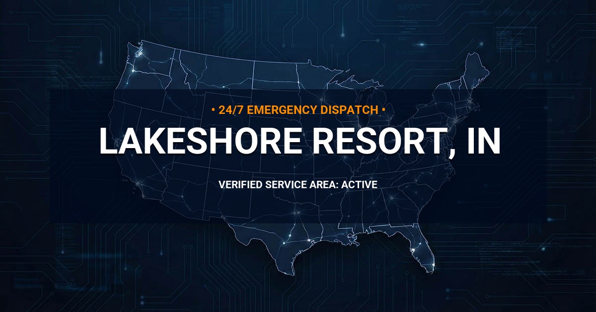 Emergency Plumbing Dispatch Map for Plumbing Services: Lakeshore Resort, IN