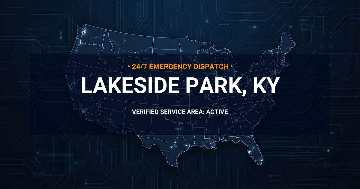 Emergency Plumbing Dispatch Map for Plumbing Services: Lakeside Park, KY
