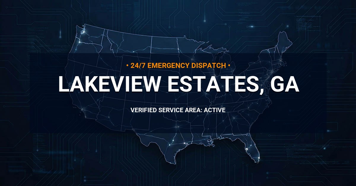 Emergency Plumbing Dispatch Map for Plumbing Services: Lakeview Estates, GA