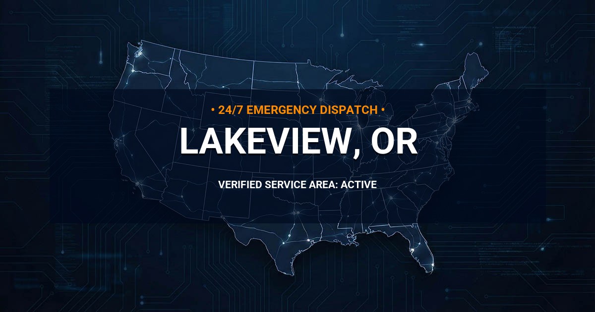 Emergency Plumbing Dispatch Map for Plumbing Services: Lakeview, OR