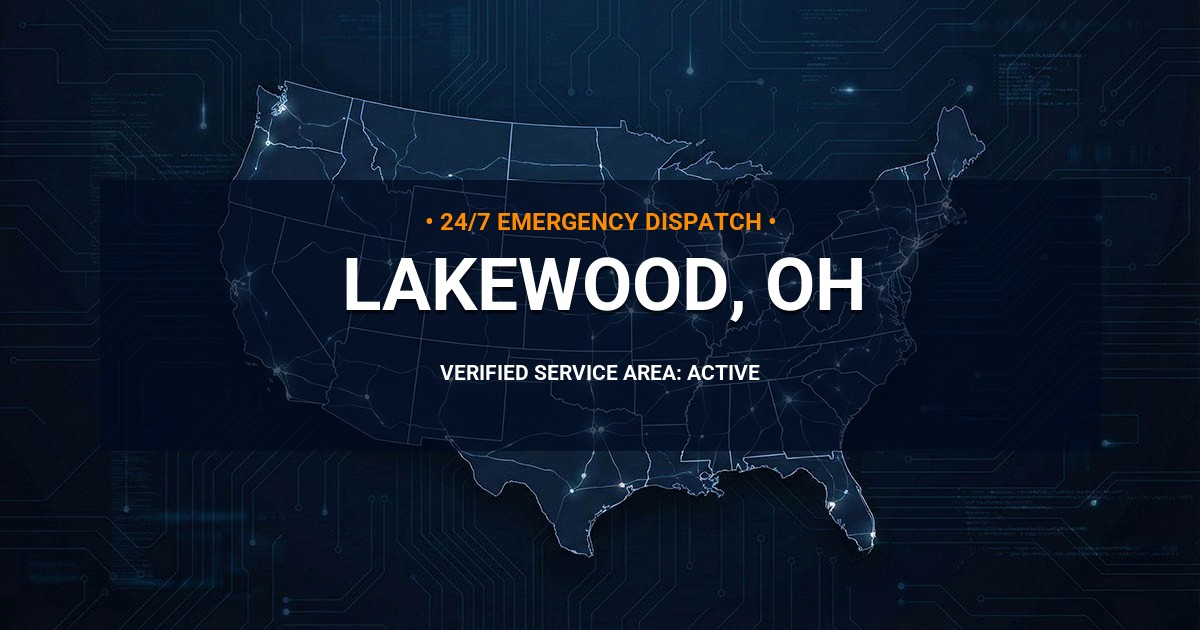 Emergency Plumbing Dispatch Map for Plumbing Services: Lakewood, OH