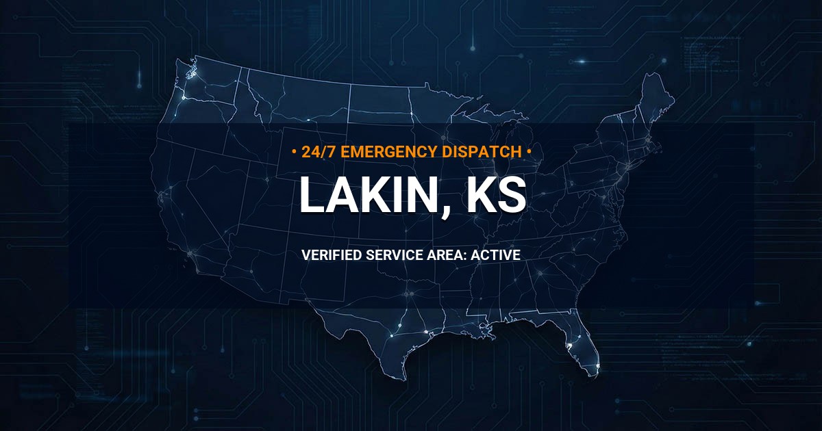 Emergency Plumbing Dispatch Map for Plumbing Services: Lakin, KS