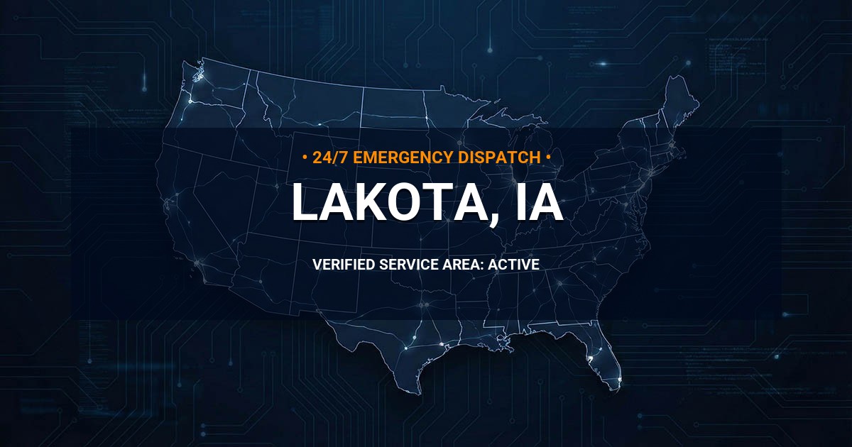 Emergency Plumbing Dispatch Map for Plumbing Services: Lakota, IA