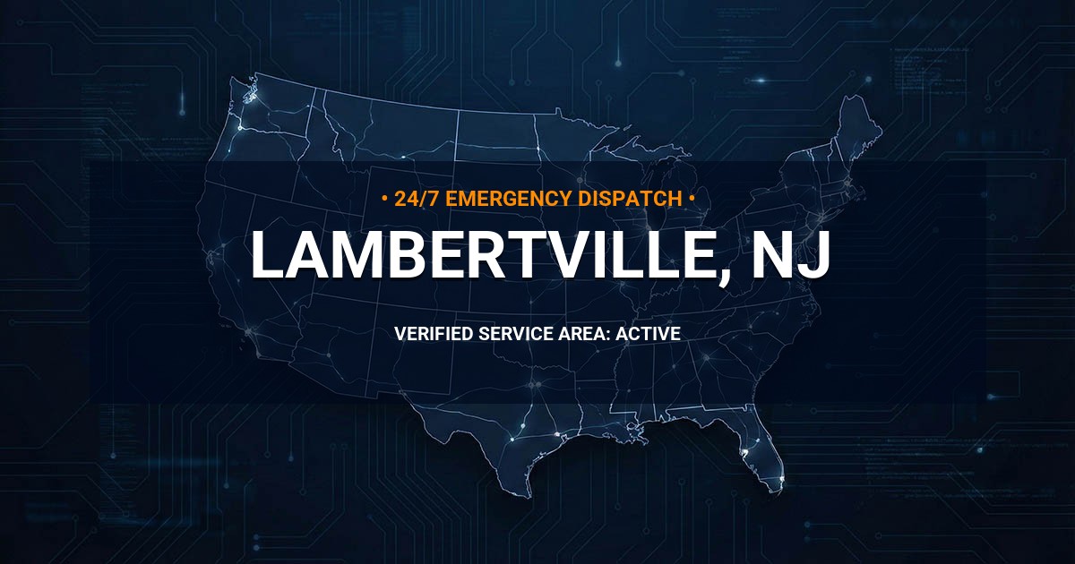 Emergency Plumbing Dispatch Map for Plumbing Services: Lambertville, NJ