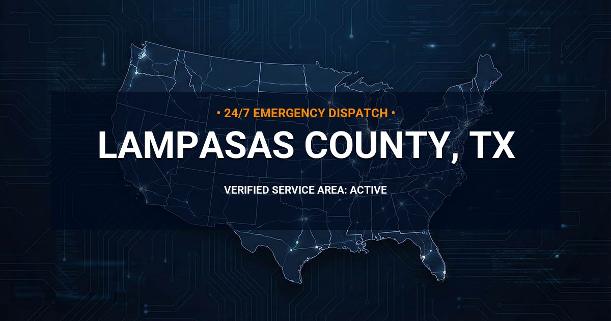 Emergency Plumbing Dispatch Map for Lampasas County Plumbing Logistics