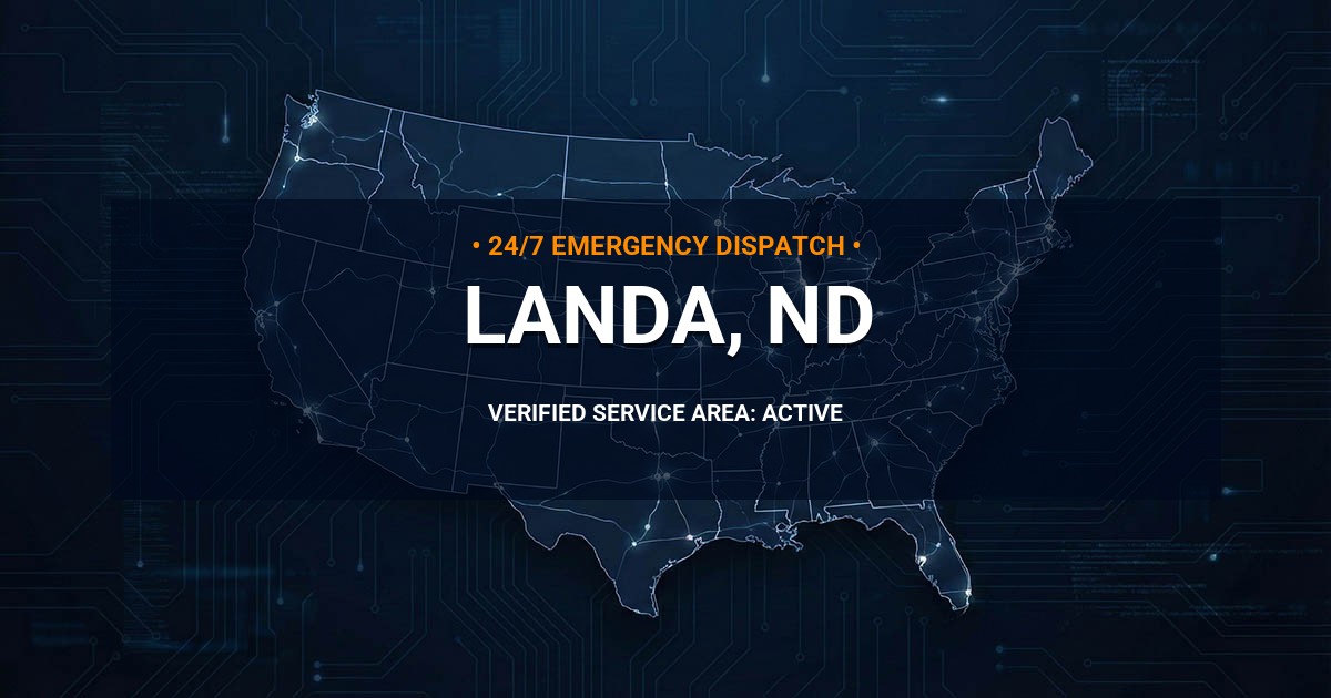 Emergency Plumbing Dispatch Map for Plumbing Services: Landa, ND