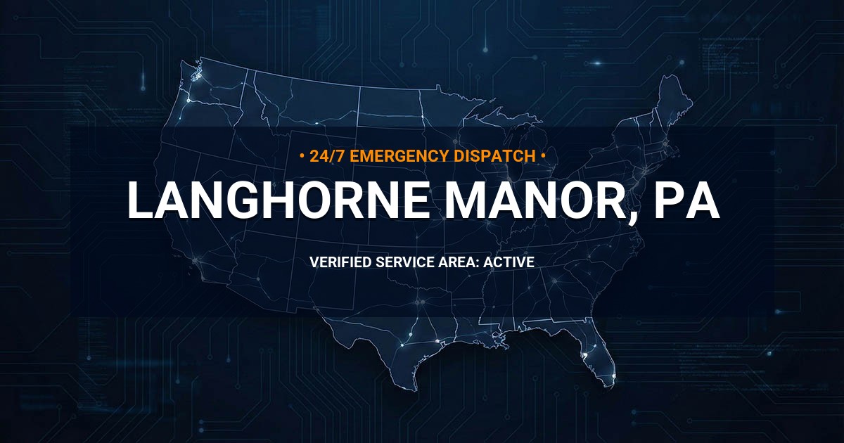 Emergency Plumbing Dispatch Map for Plumbing Services: Langhorne Manor, PA