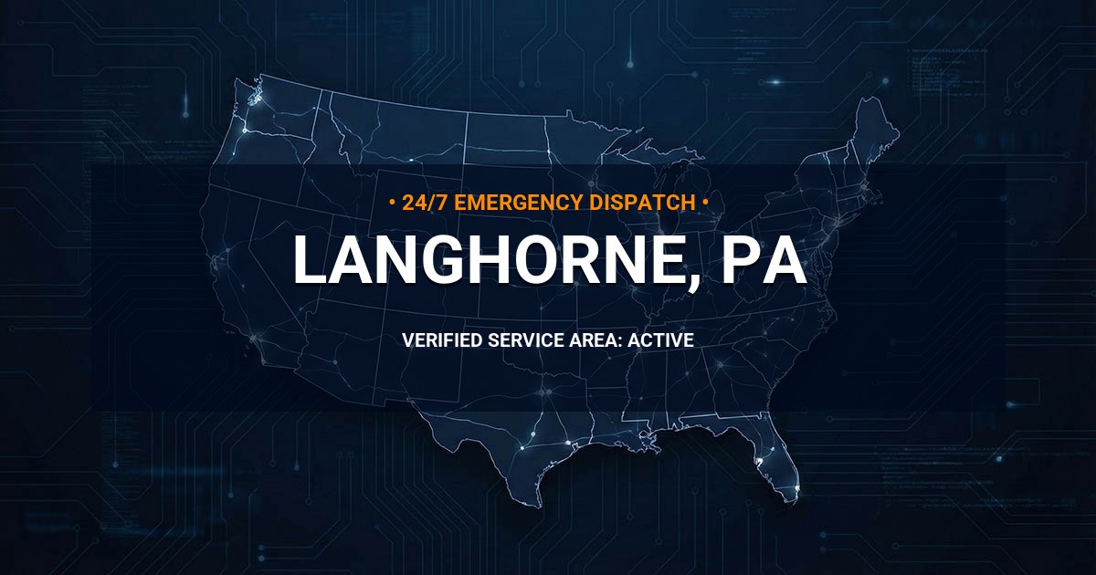 Emergency Plumbing Dispatch Map for Plumbing Services: Langhorne, PA