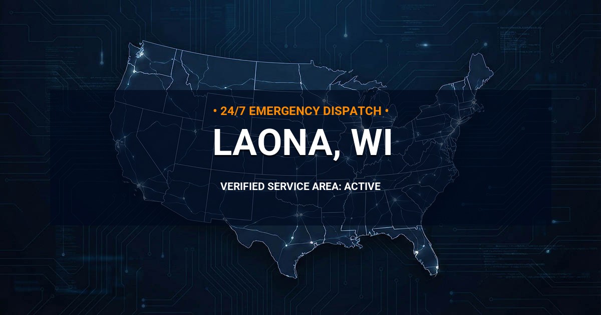 Emergency Plumbing Dispatch Map for Plumbing Services: Laona, WI