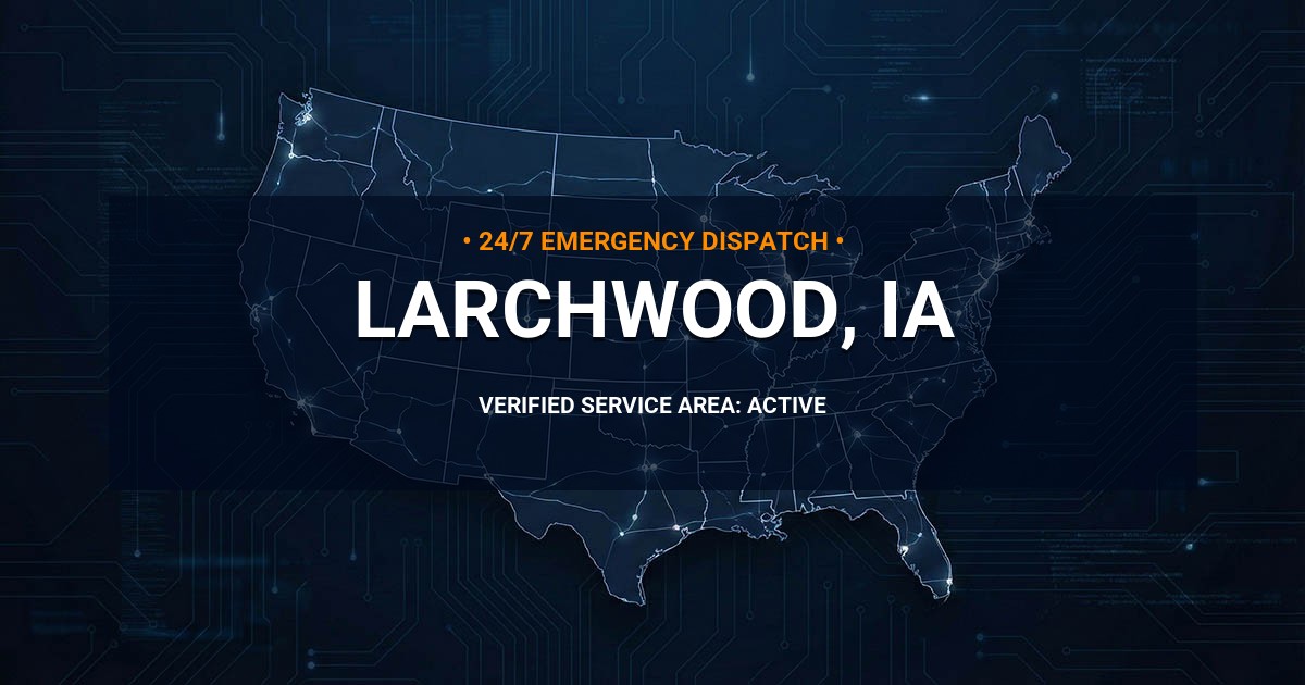 Emergency Plumbing Dispatch Map for Plumbing Services: Larchwood, IA