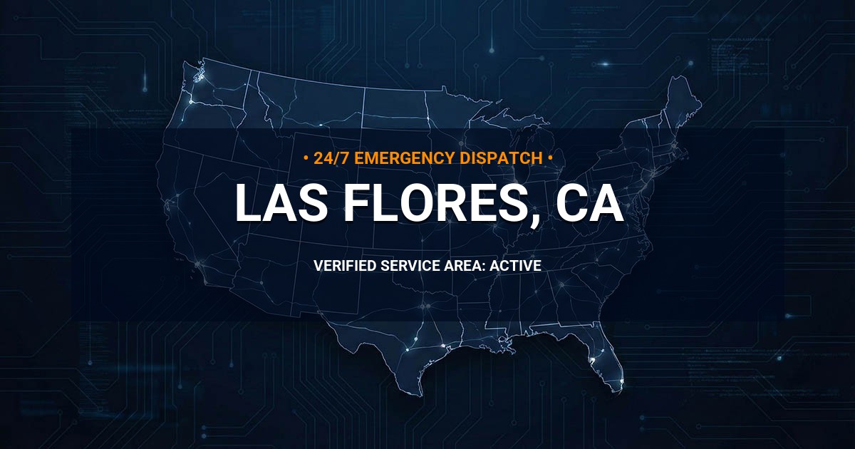 Emergency Plumbing Dispatch Map for Plumbing Services: Las Flores, CA