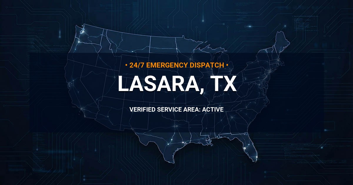 Emergency Plumbing Dispatch Map for Plumbing Services: Lasara, TX