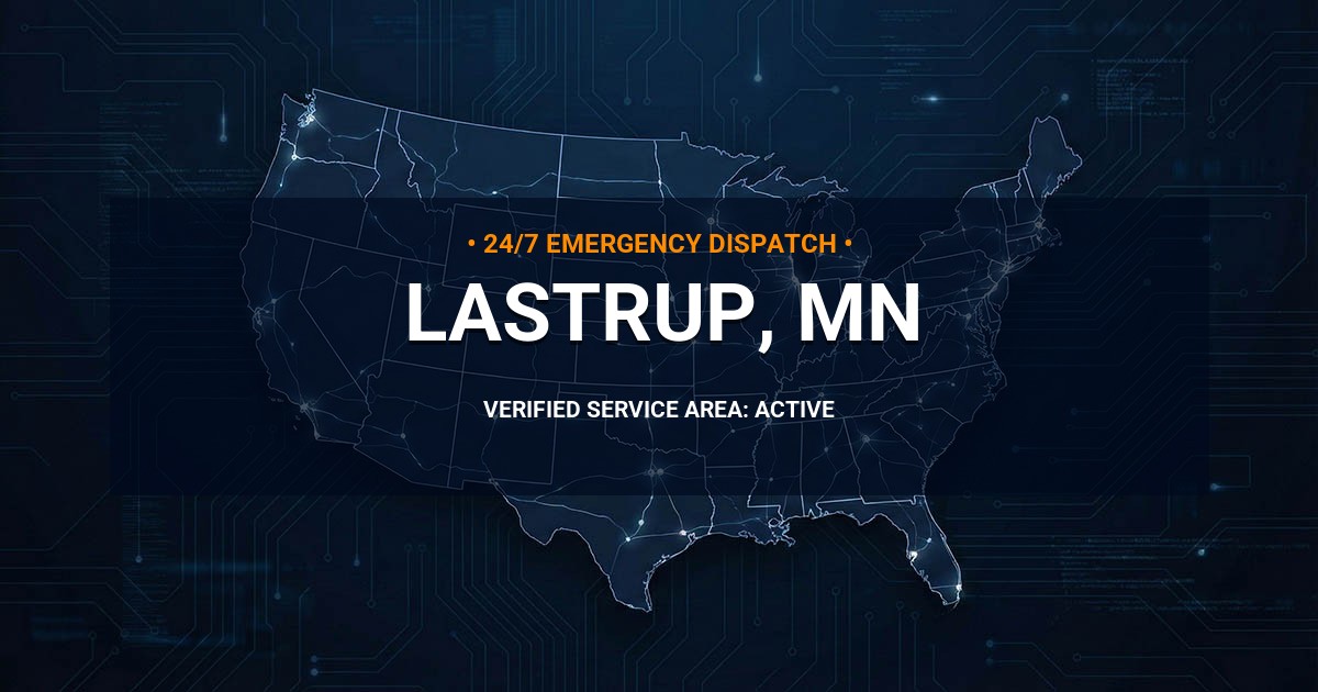 Emergency Plumbing Dispatch Map for Plumbing Services: Lastrup, MN
