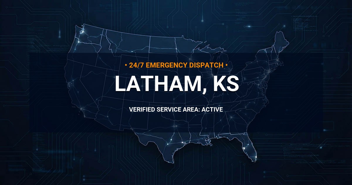 Emergency Plumbing Dispatch Map for Plumbing Services: Latham, KS
