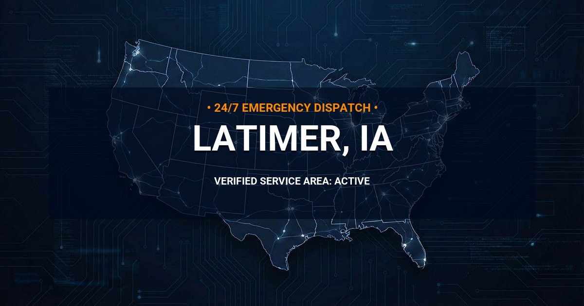 Emergency Plumbing Dispatch Map for Plumbing Services: Latimer, IA