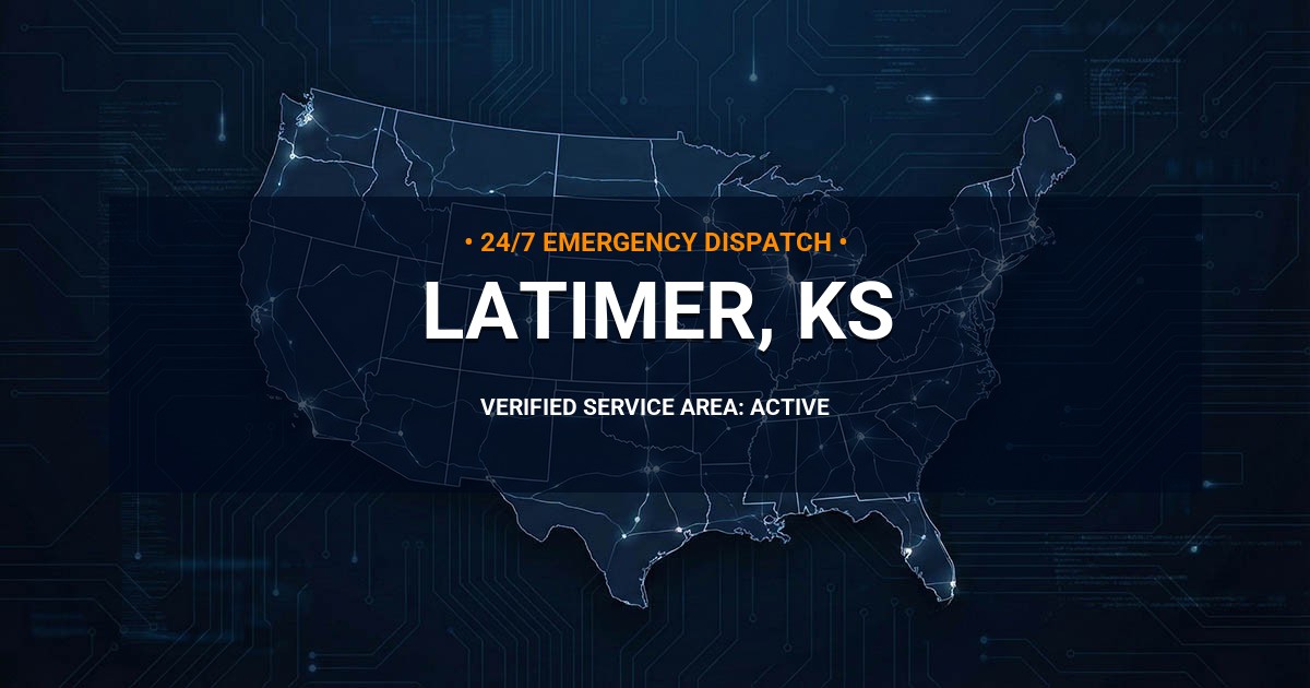 Emergency Plumbing Dispatch Map for Plumbing Services: Latimer, KS