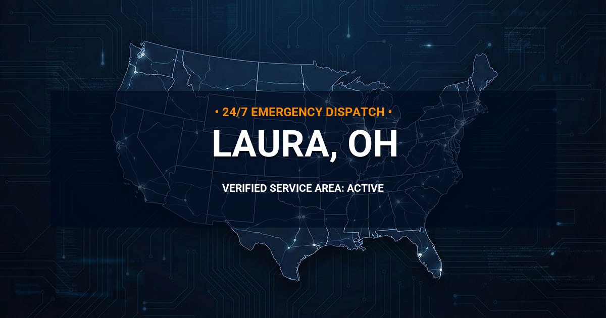 Emergency Plumbing Dispatch Map for Plumbing Services: Laura, OH