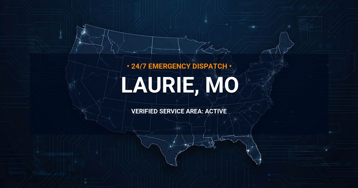 Emergency Plumbing Dispatch Map for Plumbing Services: Laurie, MO