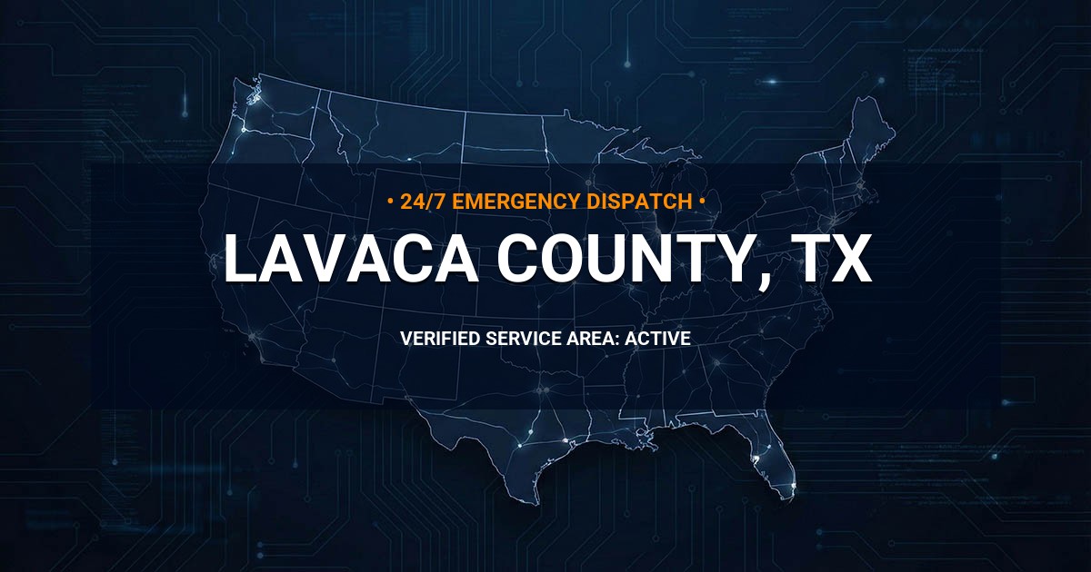 Emergency Plumbing Dispatch Map for Lavaca County Plumbing Logistics