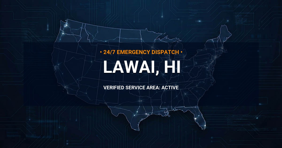 Emergency Plumbing Dispatch Map for Plumbing Services: Lawai, HI