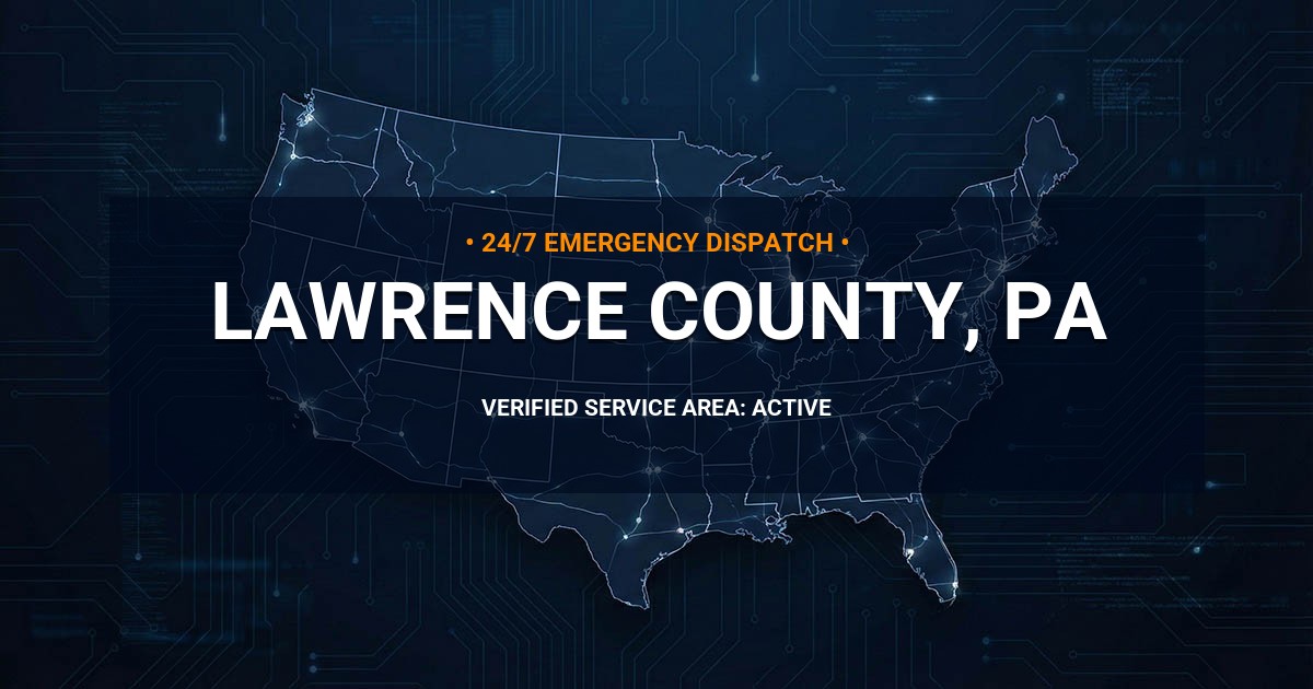 Emergency Plumbing Dispatch Map for Lawrence County Plumbing Logistics