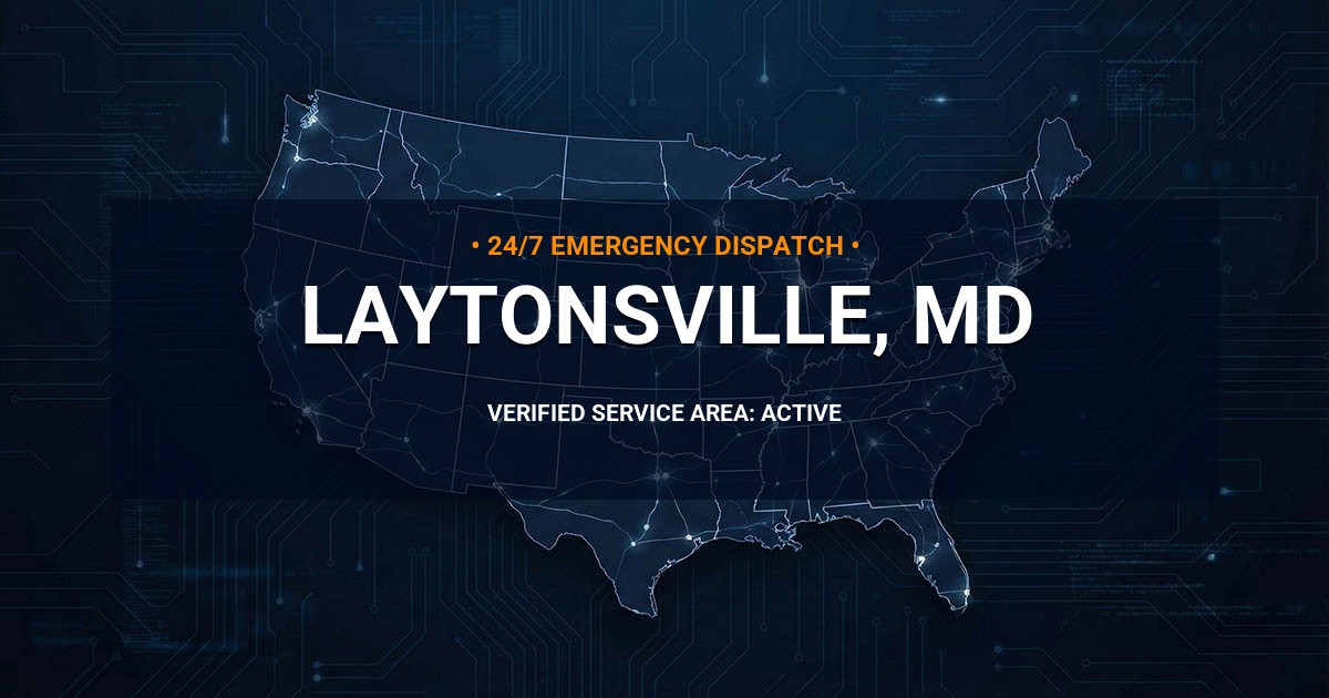 Emergency Plumbing Dispatch Map for Plumbing Services: Laytonsville, MD