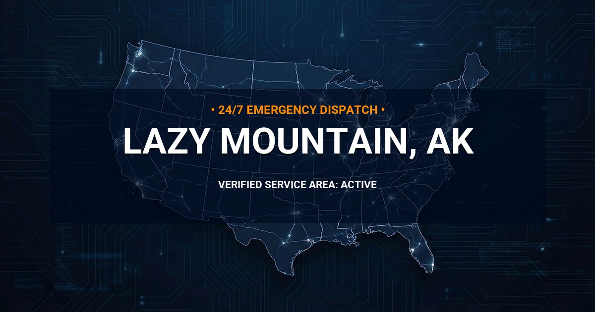 Emergency Plumbing Dispatch Map for Plumbing Services: Lazy Mountain, AK