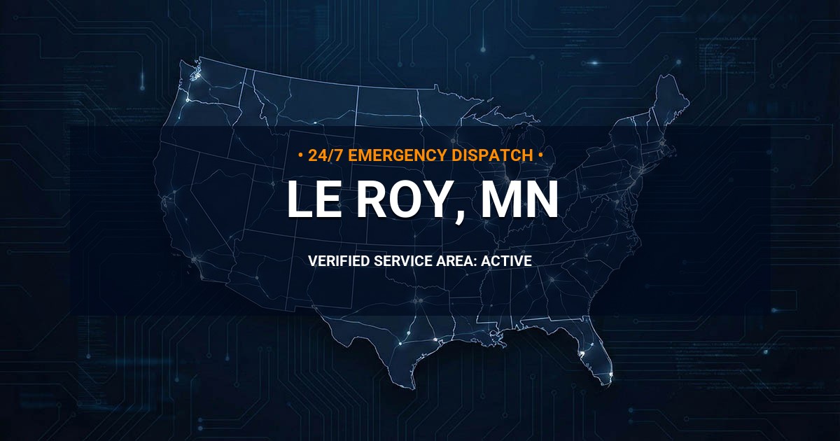 Emergency Plumbing Dispatch Map for Plumbing Services: Le Roy, MN