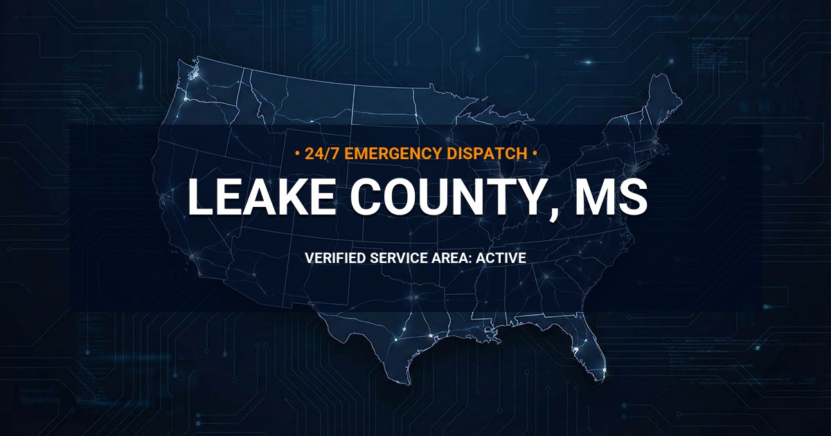 Emergency Plumbing Dispatch Map for Leake County Plumbing Logistics
