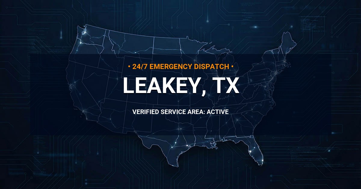 Emergency Plumbing Dispatch Map for Plumbing Services: Leakey, TX