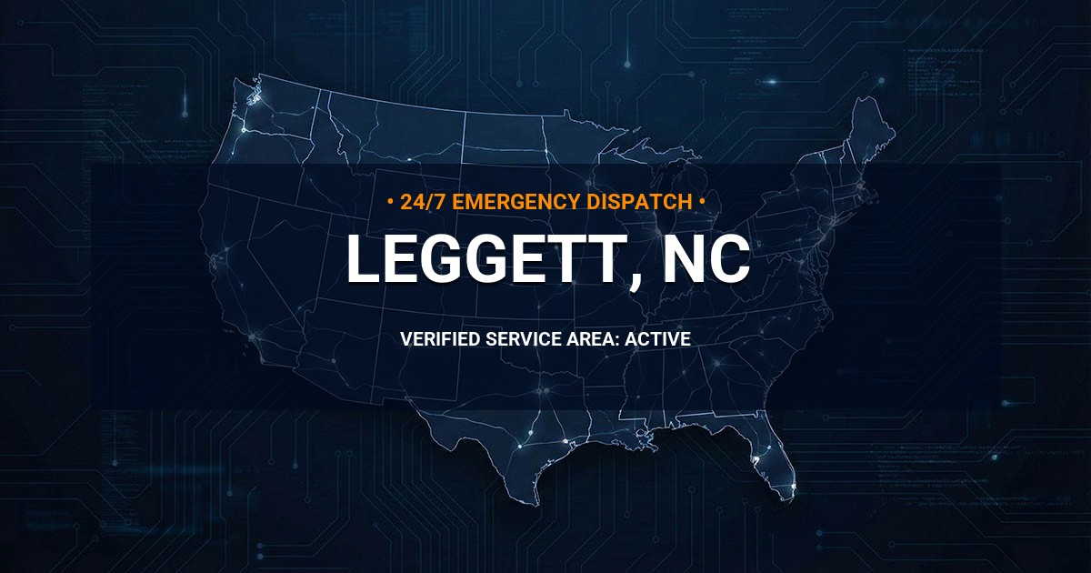 Emergency Plumbing Dispatch Map for Plumbing Services: Leggett, NC