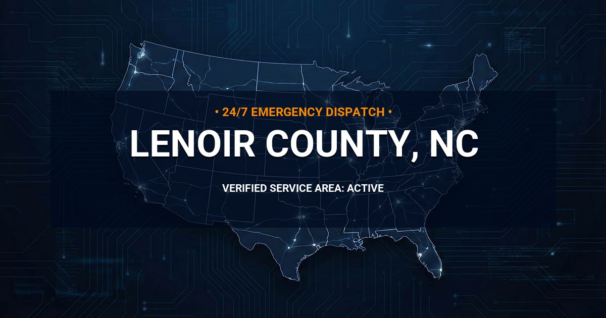 Emergency Plumbing Dispatch Map for Lenoir County Plumbing Logistics