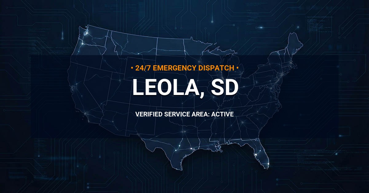 Emergency Plumbing Dispatch Map for Plumbing Services: Leola, SD