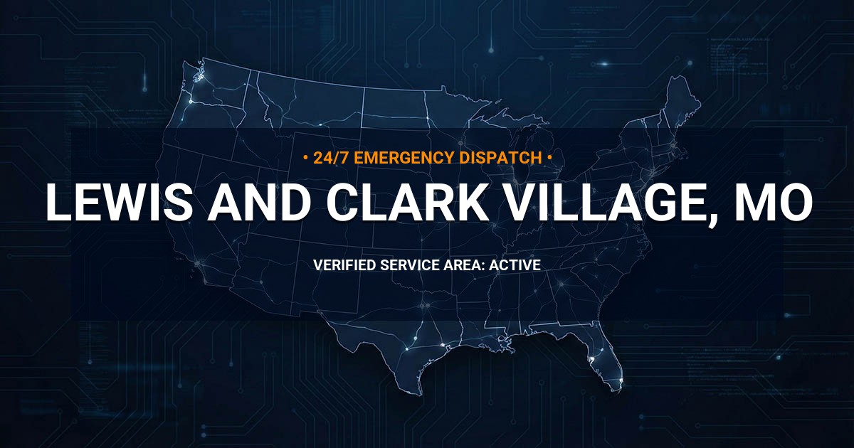 Emergency Plumbing Dispatch Map for Plumbing Services: Lewis and Clark Village, MO
