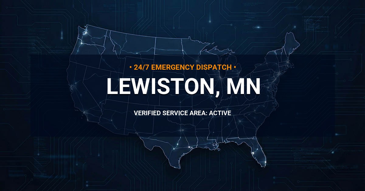 Emergency Plumbing Dispatch Map for Plumbing Services: Lewiston, MN