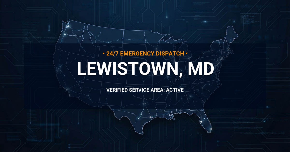 Emergency Plumbing Dispatch Map for Plumbing Services: Lewistown, MD