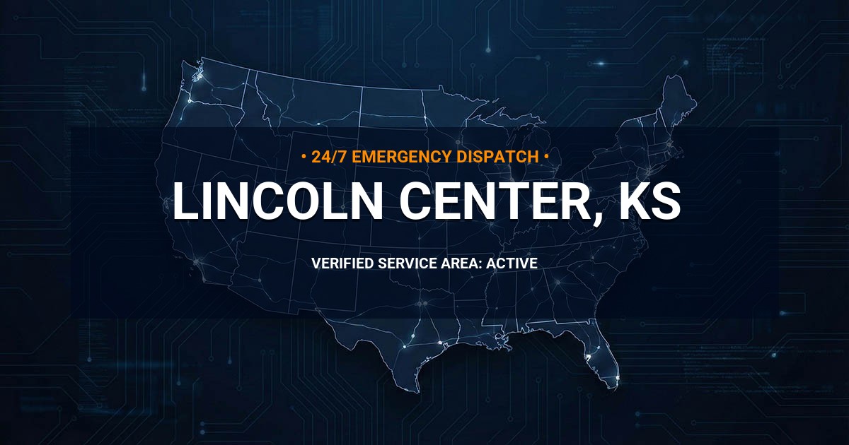 Emergency Plumbing Dispatch Map for Plumbing Services: Lincoln Center, KS