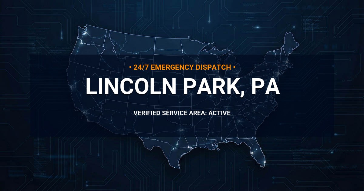 Emergency Plumbing Dispatch Map for Plumbing Services: Lincoln Park, PA