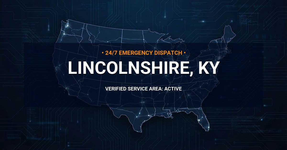 Emergency Plumbing Dispatch Map for Plumbing Services: Lincolnshire, KY