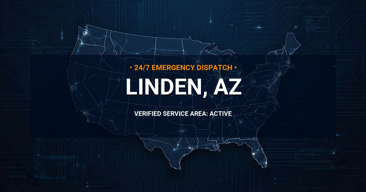 Emergency Plumbing Dispatch Map for Plumbing Services: Linden, AZ