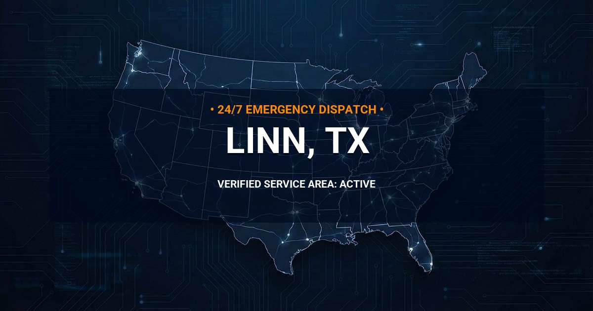 Emergency Plumbing Dispatch Map for Plumbing Services: Linn, TX